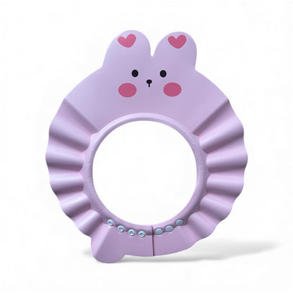 Rózsaszín babasapka fésülködéshez, nyuszis arccal és szív mintákkal, állítható patentokkal